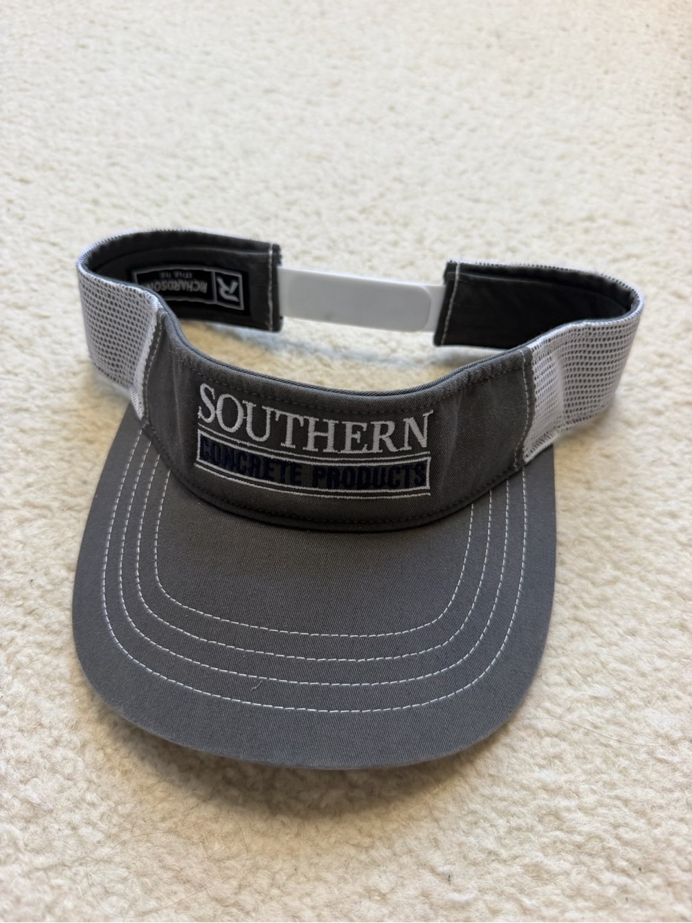 Richardson Southern Logo Trucker Hat Gray Black Mesh Snapback